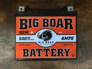 Big Boar Battery, Reverse Polarity, 500 Cranking Amps, 6 7/8"L x 6 1/16"T x 3 5/16"W